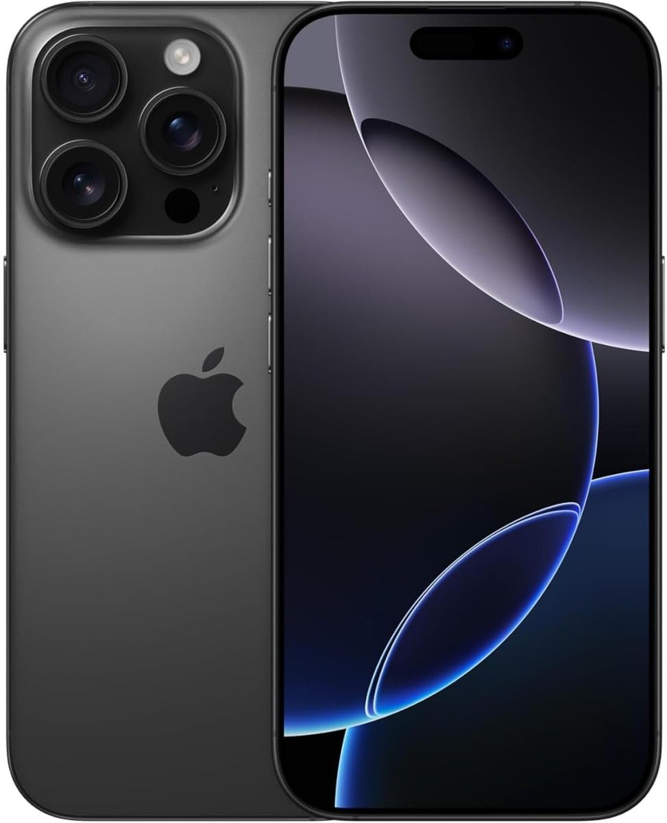 Apple iPhone 16 Pro – 128GB, Black Titanium, Unlocked (Renewed)