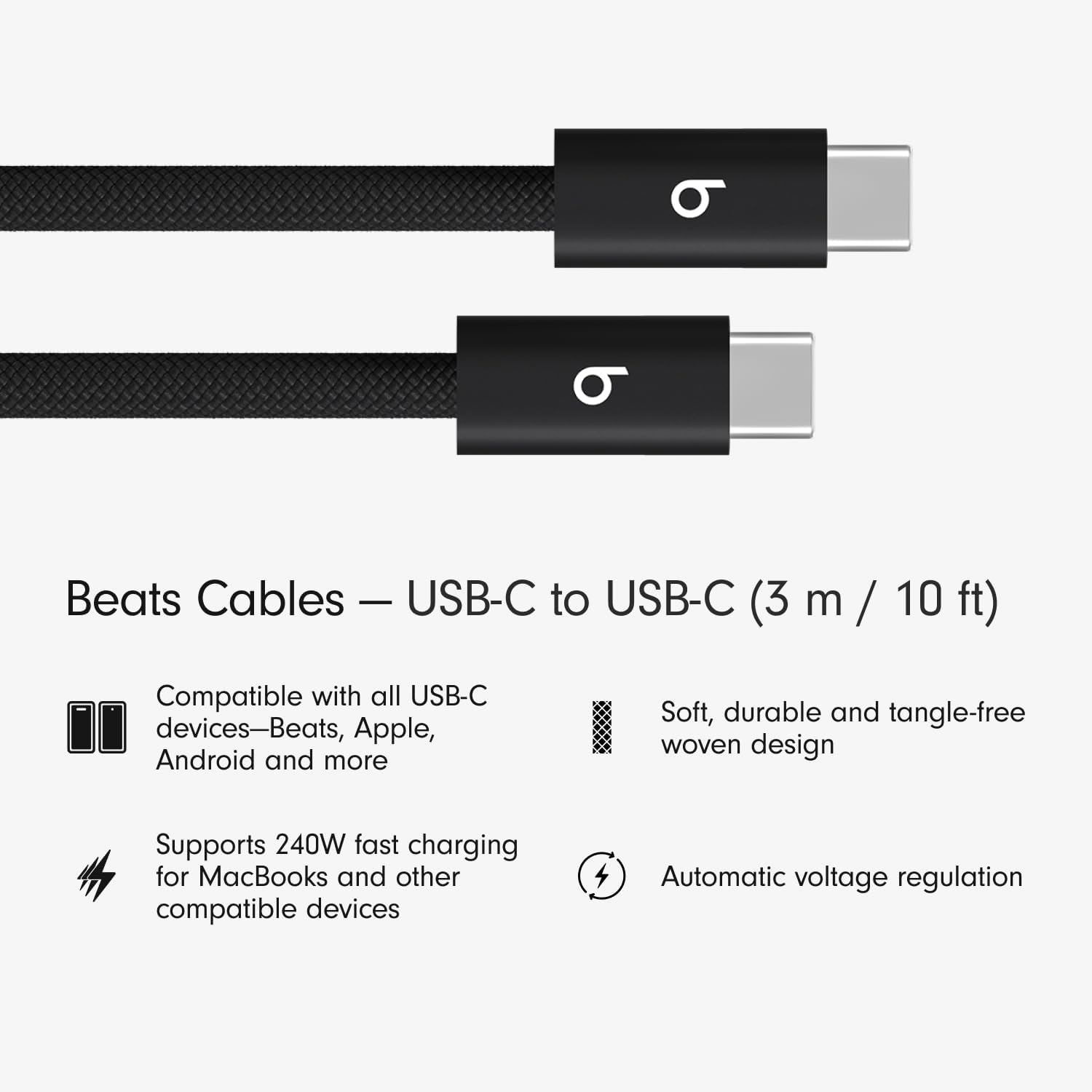 Beats USB Cable - Fast Charging Woven Durable Cable