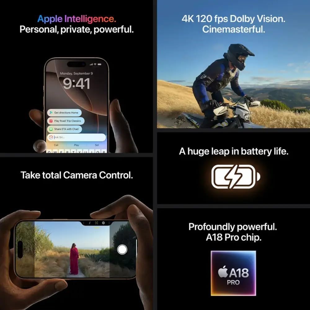 Apple iPhone 16 Pro Max – 256GB, Desert Titanium, Unlocked (Renewed)