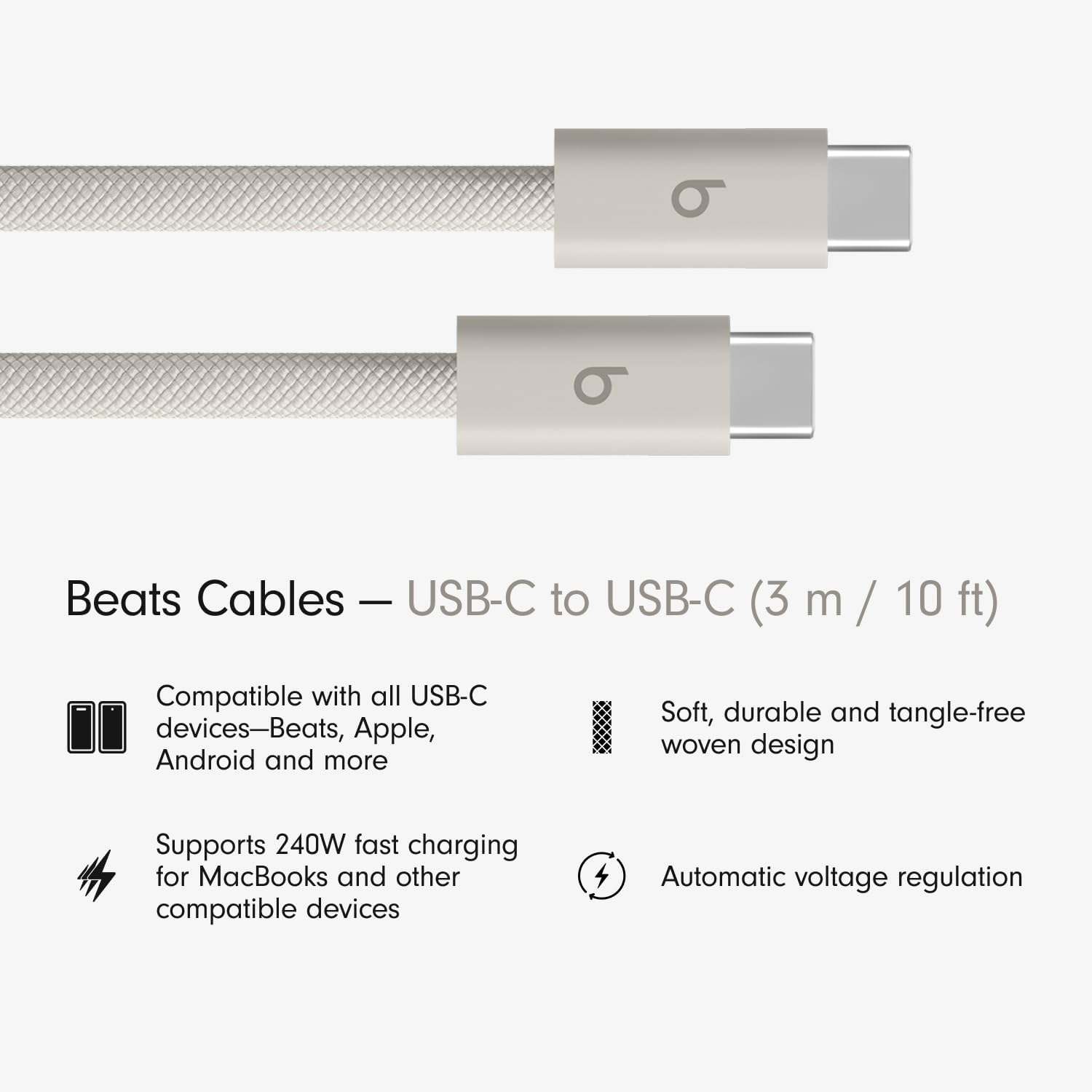 Beats USB Cable - Fast Charging Woven Durable Cable